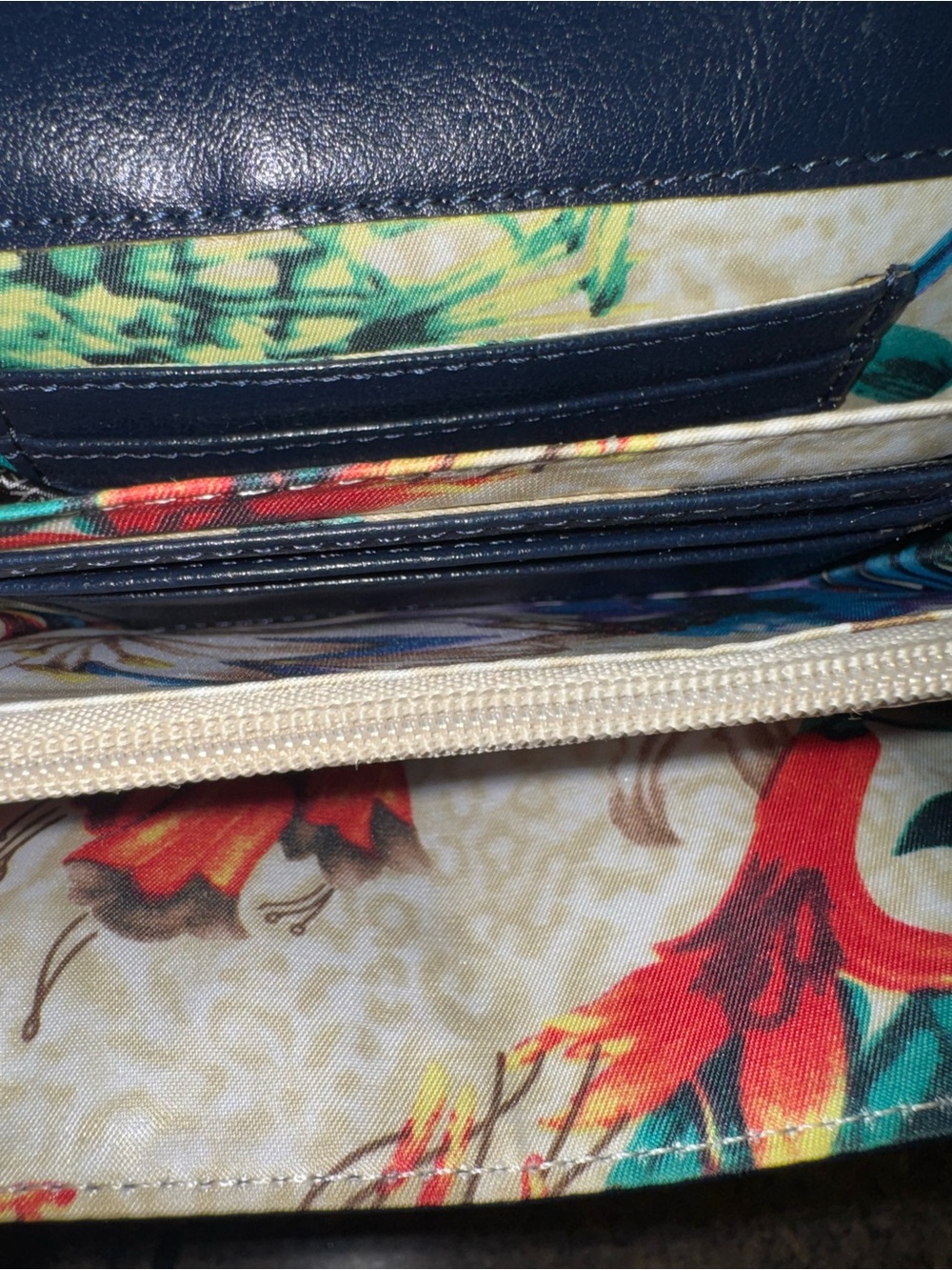 Sharif Navy & Black Crossbody Wallet on chain euc - Picture 7 of 8